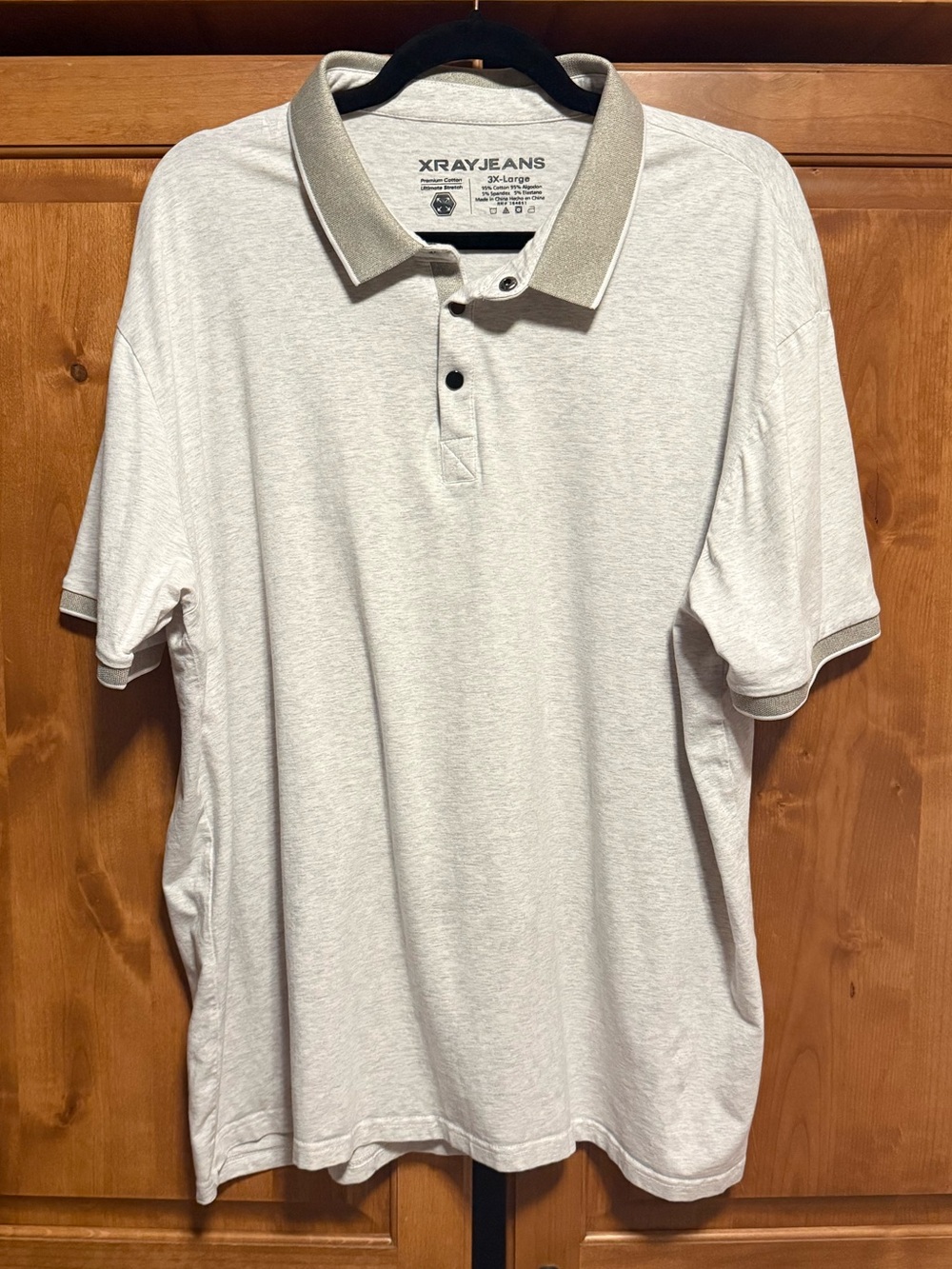 Men's Soft & Stretchy Light Gray Polo Shirt (3XL)
